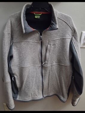Koppen Men's XXL Gray Zip-Up Wool Blend Sweater Jacket